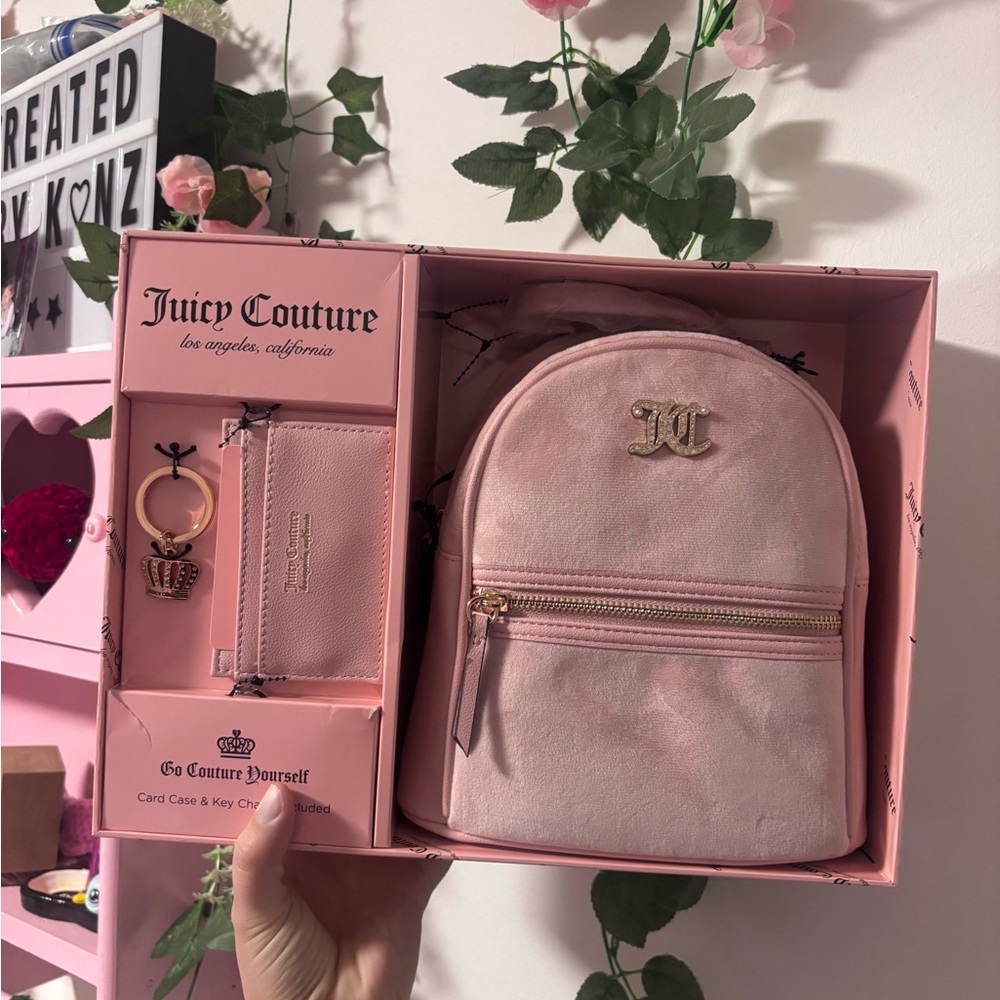 Juicy Couture Blush Backpack and Card Holder Set
